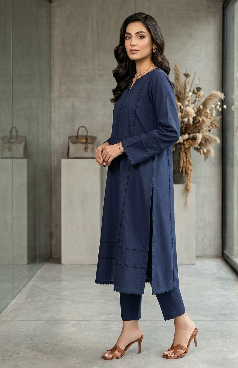 Midnight Indigo Ladder-Lace Co-ord Set Bayashma 