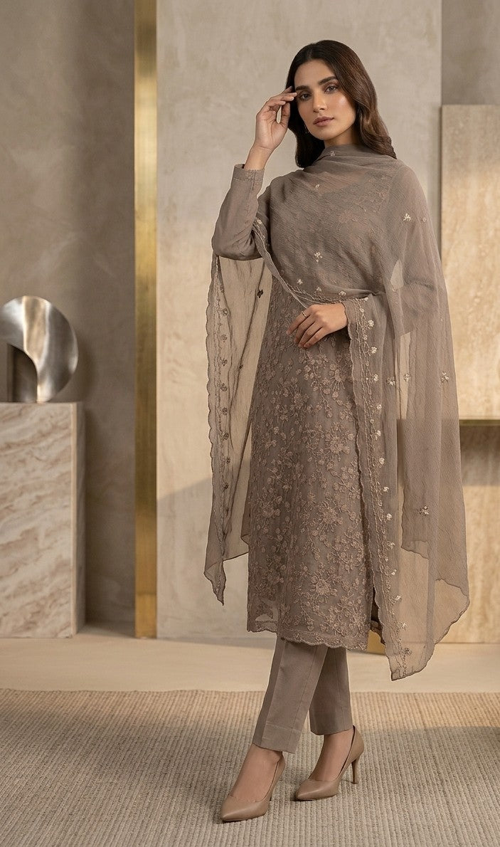 Elegance Embroidered Chiffon 3-Piece Suite Bayashma 