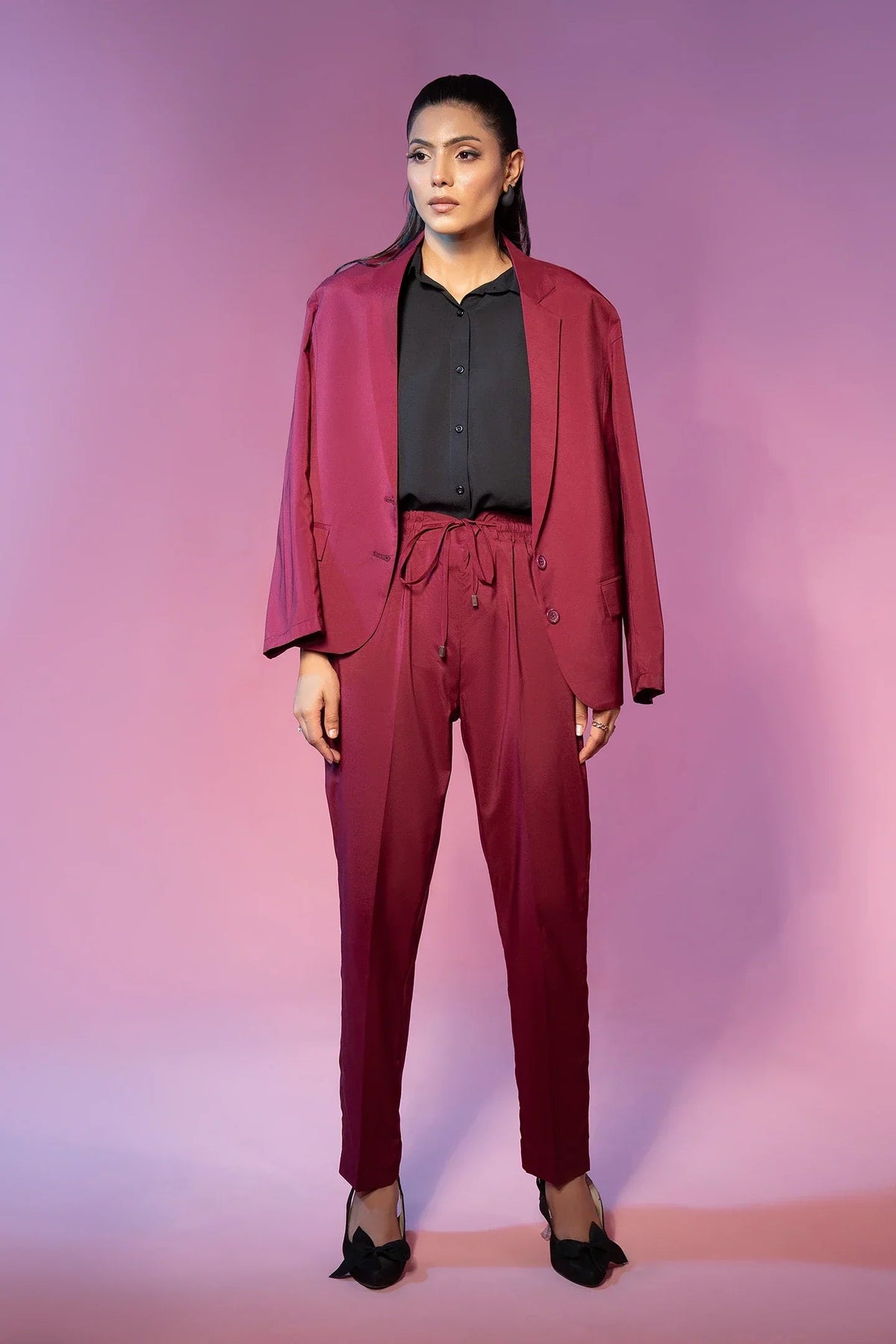 Maroon Tropical 2 Piece Bayashma 