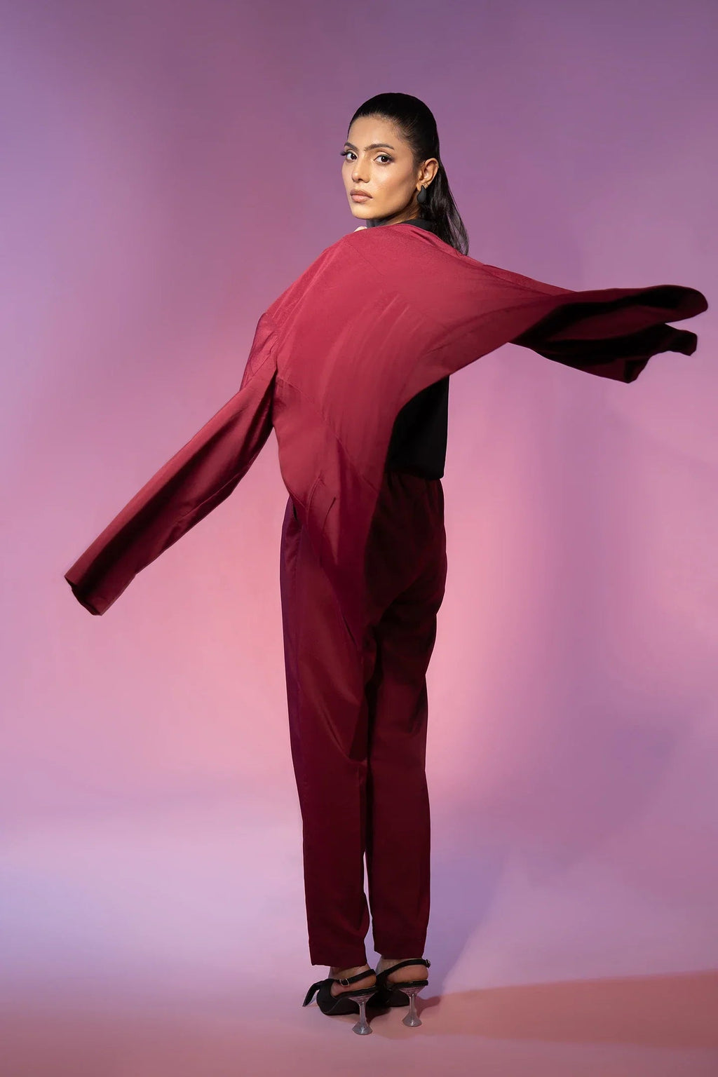 Maroon Tropical 2 Piece Bayashma 