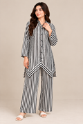 Black & White Striped Cambric Co-ord Set Bayashma 