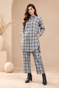 SARMĀ Grey Check Co-ord Set Bayashma 