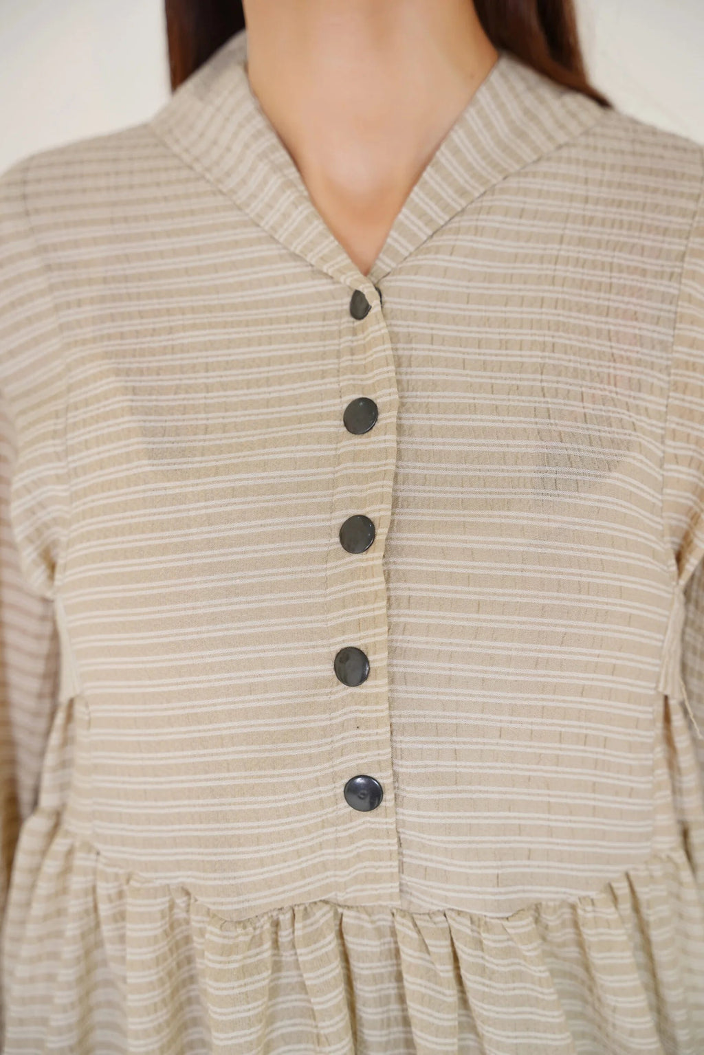 Brown Striped Frock Bayashma 