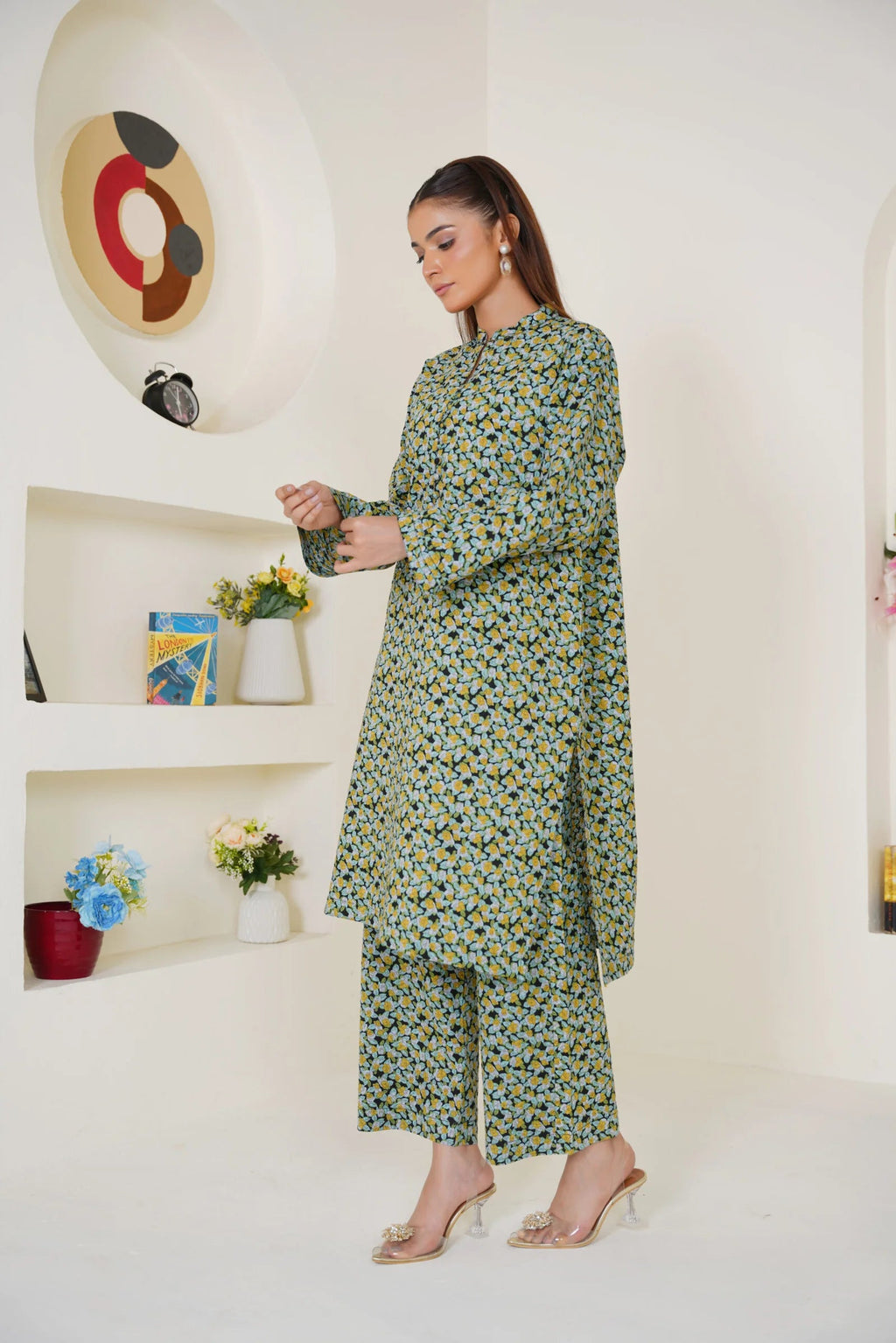 Green Printed 2 Piece Bayashma 
