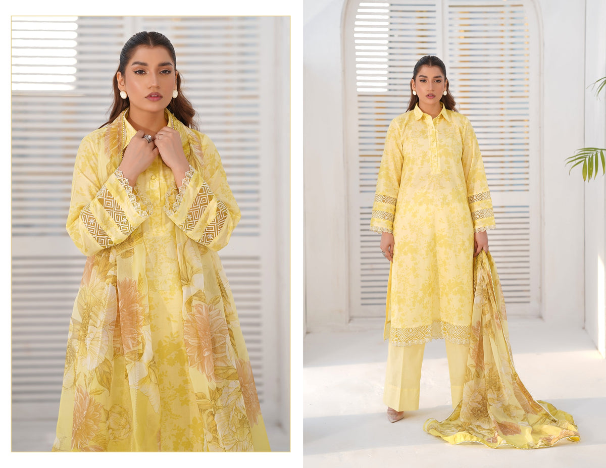 Yellow Lawn 3 Piece Bayashma 