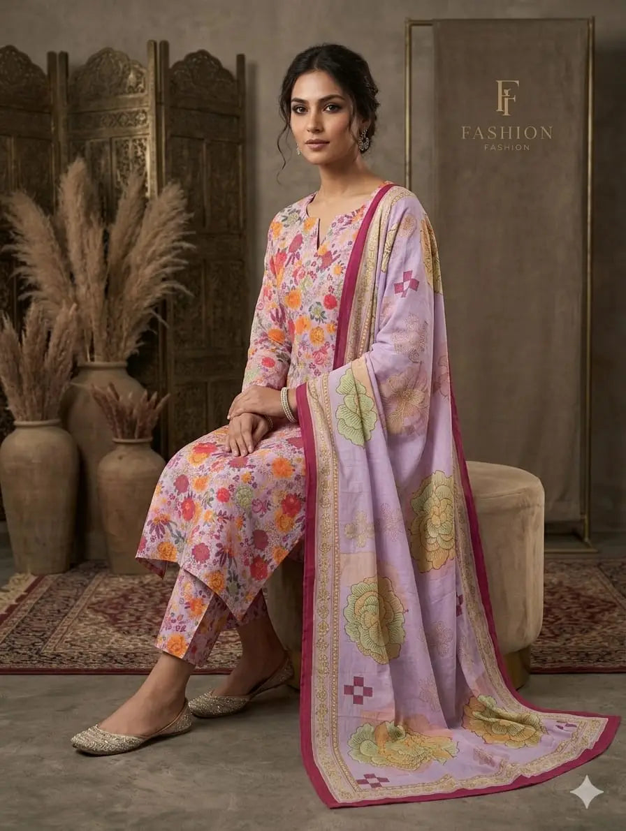 Pink Printed Lawn 3 Piece Bayashma 