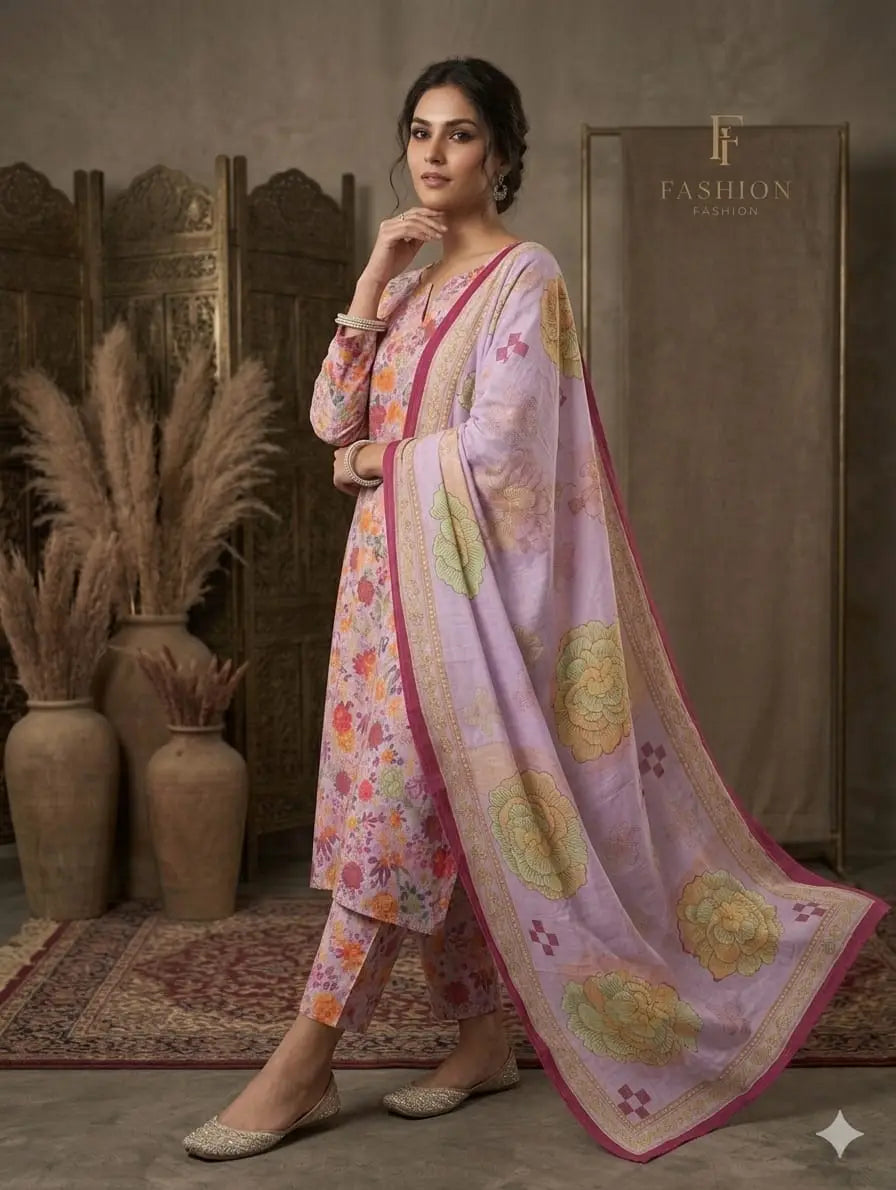 Pink Printed Lawn 3 Piece Bayashma 