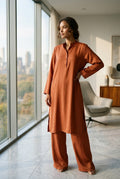 Earthbound Rust Slub-Textured Suit Bayashma 