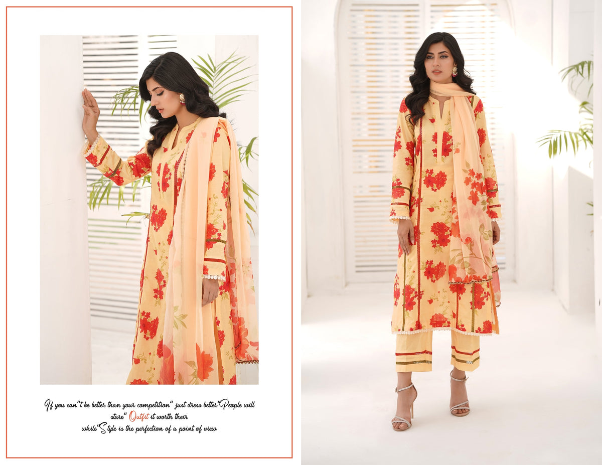 Brown Lawn 3 Piece Bayashma 