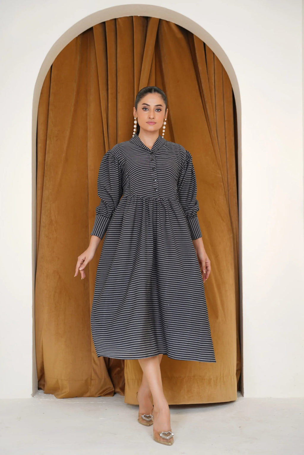 Black Striped Frock Bayashma 