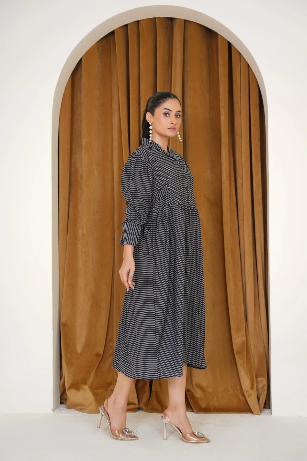 Black Striped Frock Bayashma 