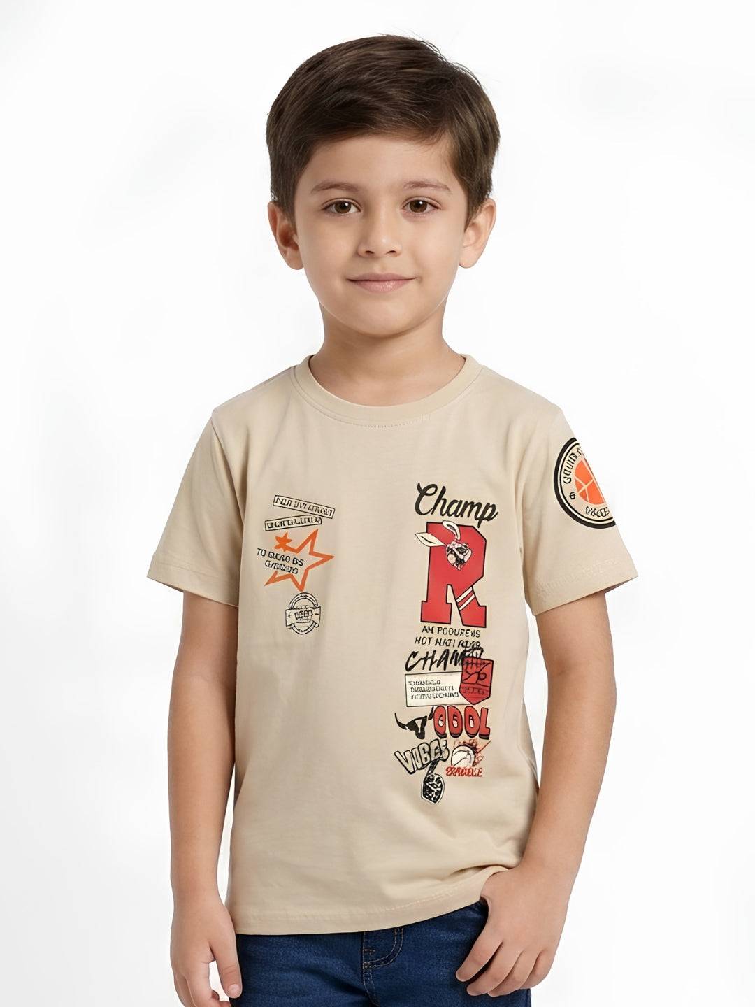 CHAMPS T-SHIRT | BEIGE SORCE KIDS 