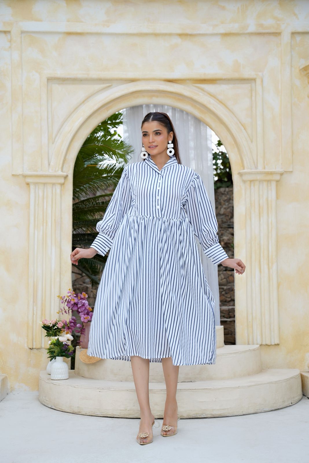 Blue Striped Frock Bayashma 