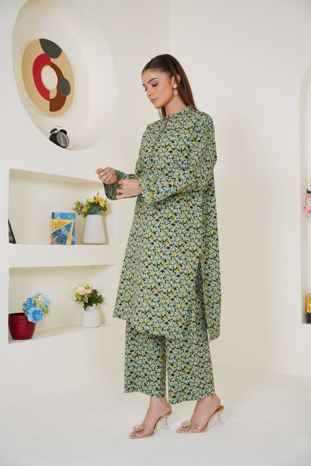Green Printed 2 Piece Bayashma 