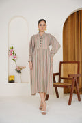 Beige Striped Frock Bayashma 