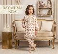 Cream Rose Floral Kurta Set Kids Bayashma 