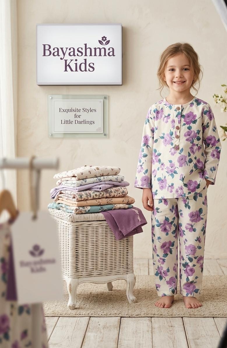 Lilac Rose Polka Set Kids Bayashma 