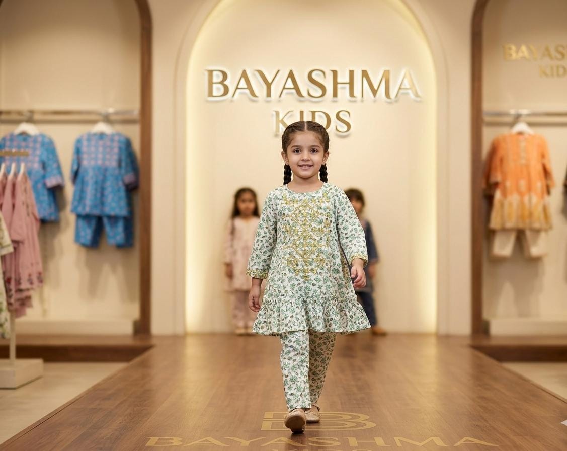 Mint Floral Ruffled Tunic Set Kids Bayashma 