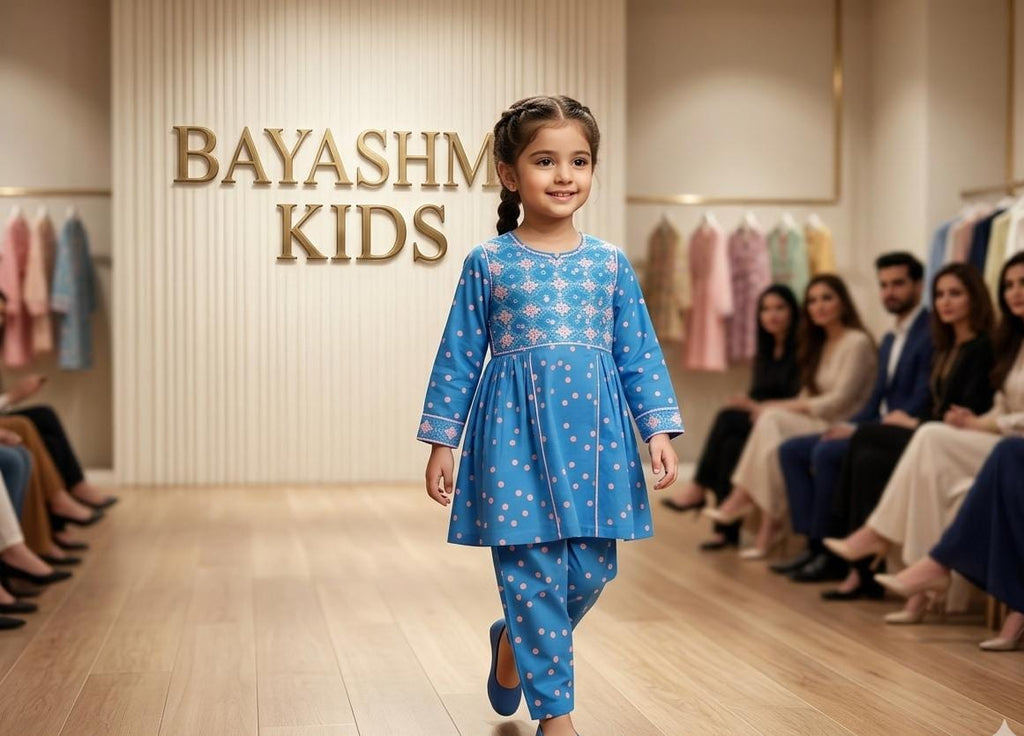 Blue Floral Tunic Set Kids Bayashma 