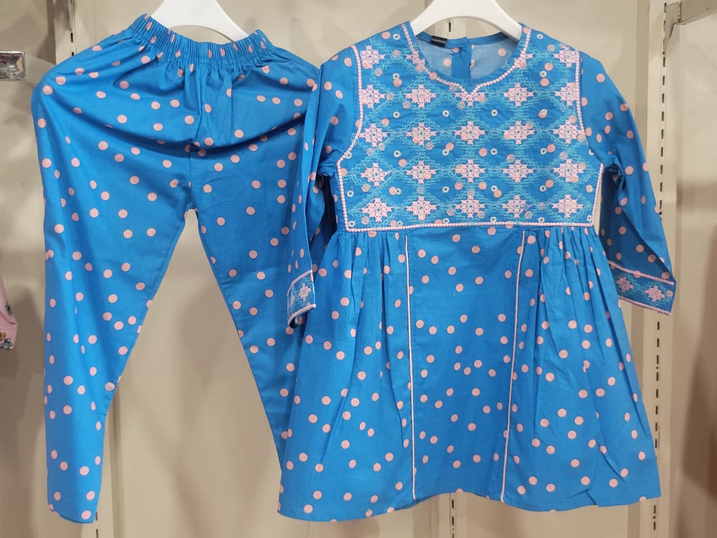 Blue Floral Tunic Set Kids Bayashma 