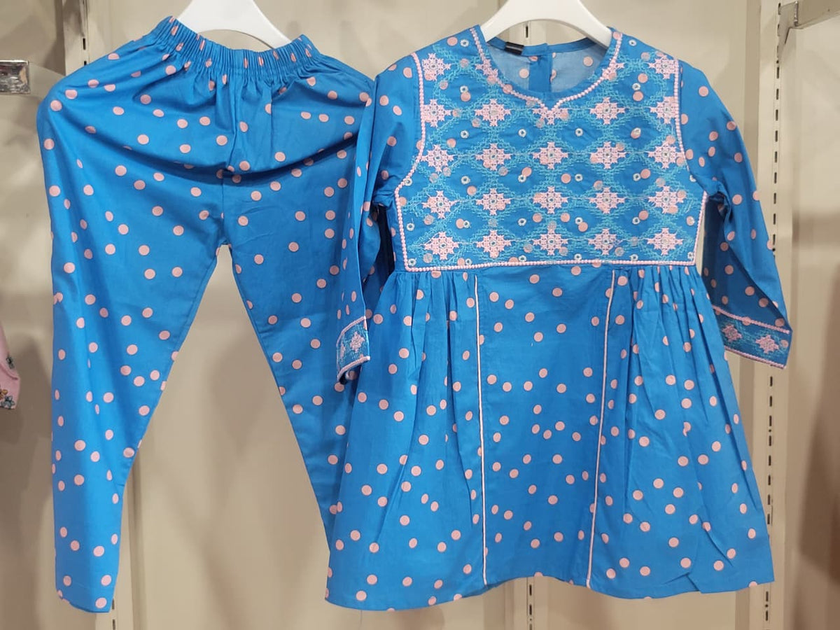 Blue Floral Tunic Set Kids Bayashma 