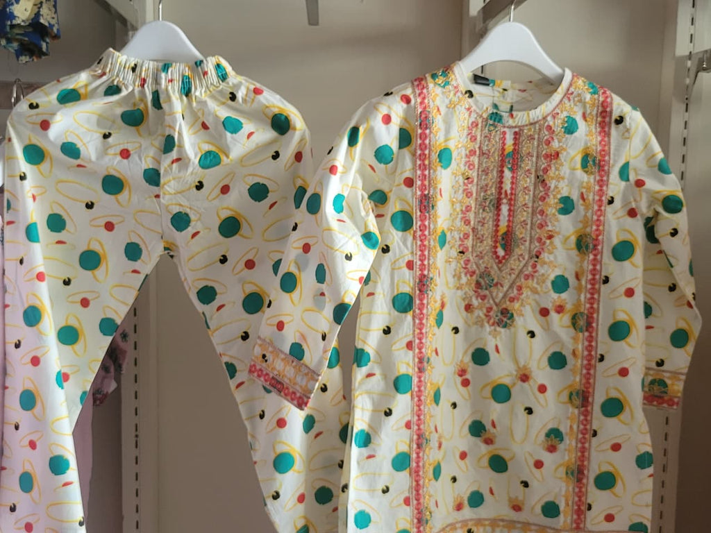 Ivory Festive Polka Set Kids Bayashma 