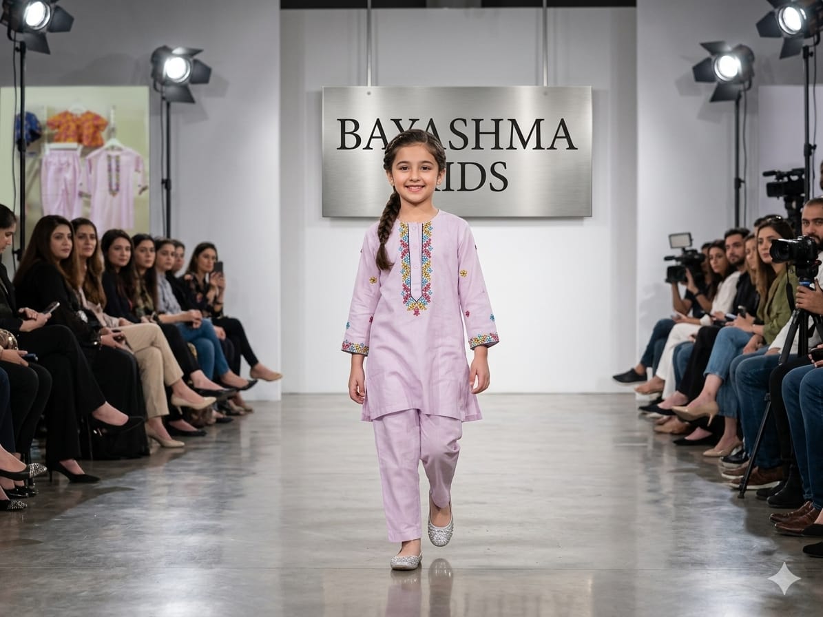 Lilac Embroidered Set Kids Bayashma 