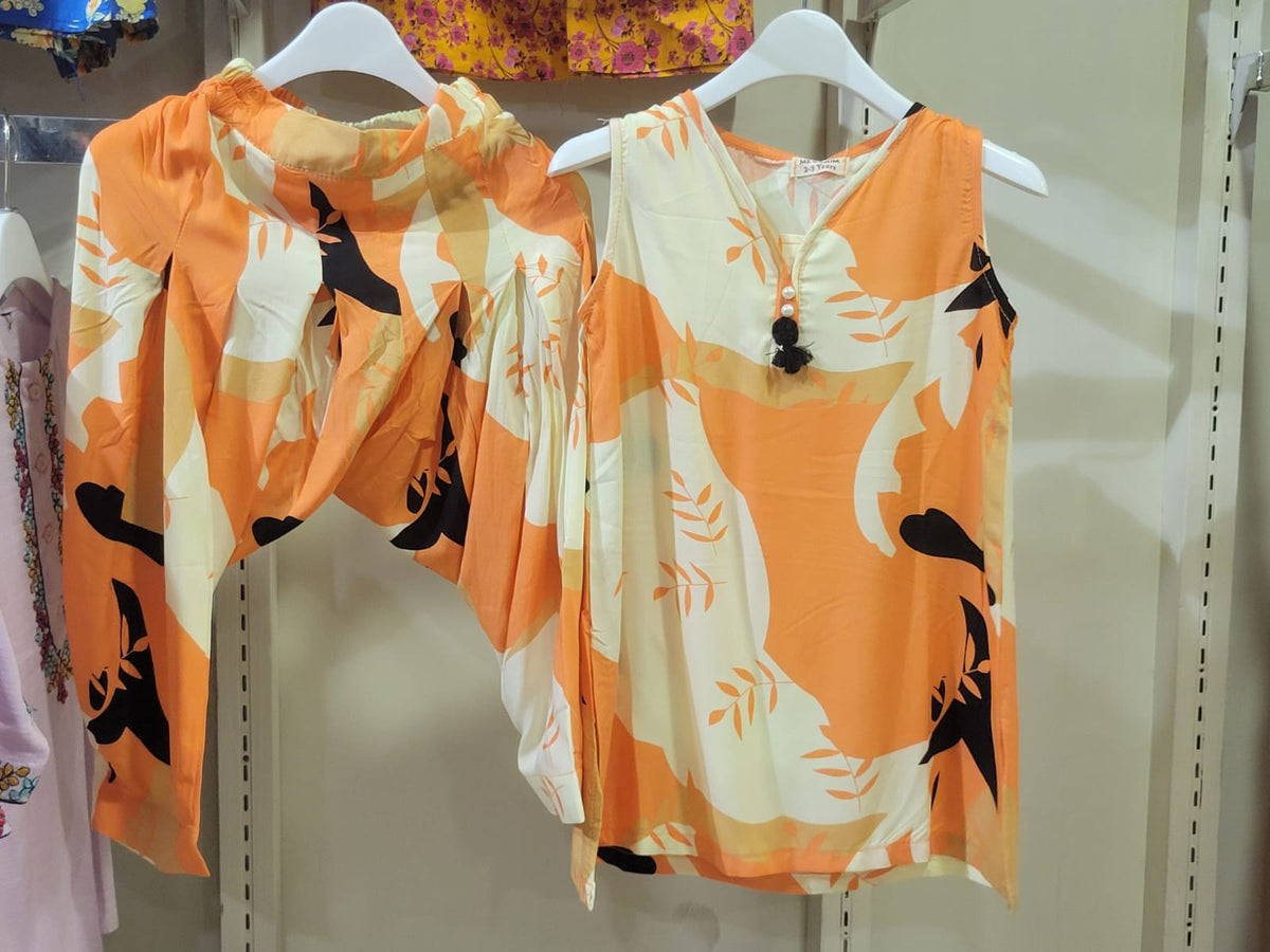 Sunset Abstract Shalwar Set Kids Bayashma 