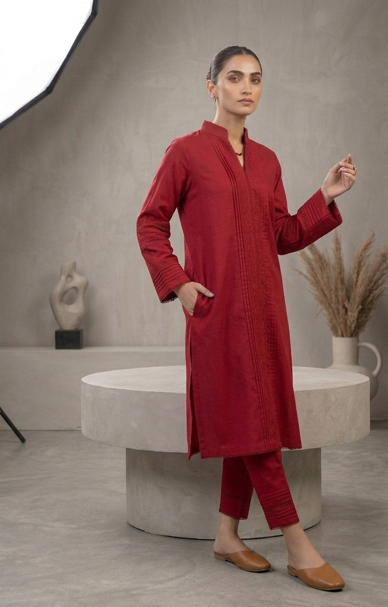 Elegant Ruby Red 2-Piece Suit Bayashma 