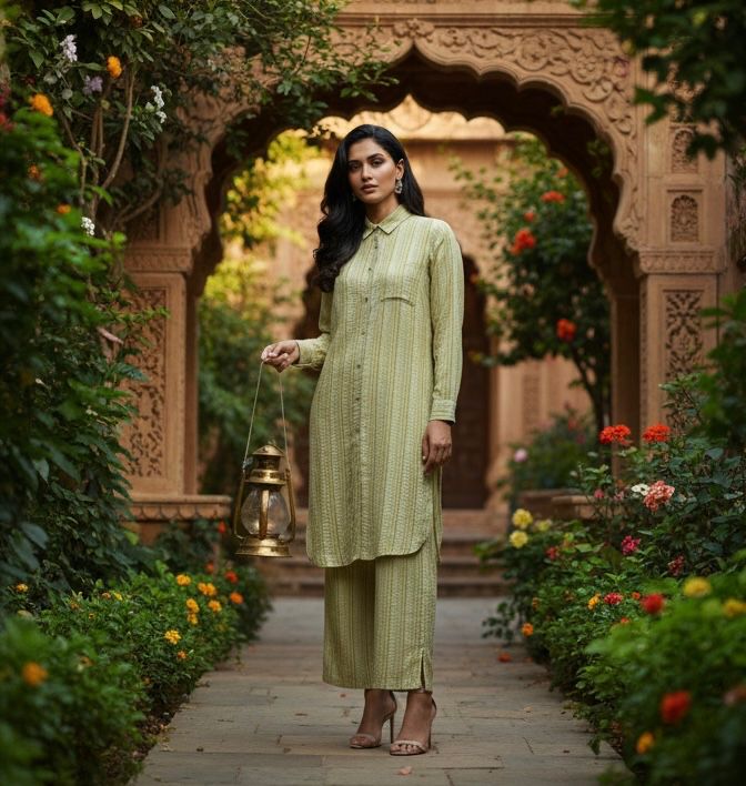 Yellow Striped Co-Ord Set Bayashma 