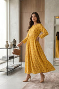 Yellow Floral Long frock Bayashma 