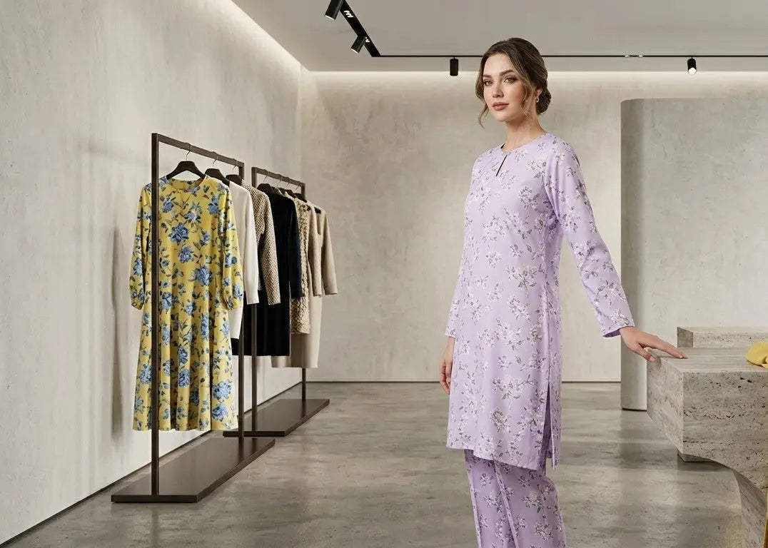 Lavender 2pc Shirt shalwar Bayashma