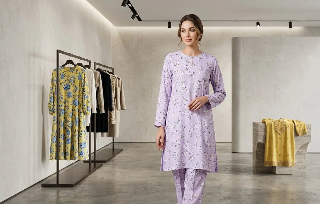Lavender 2pc Shirt shalwar Bayashma
