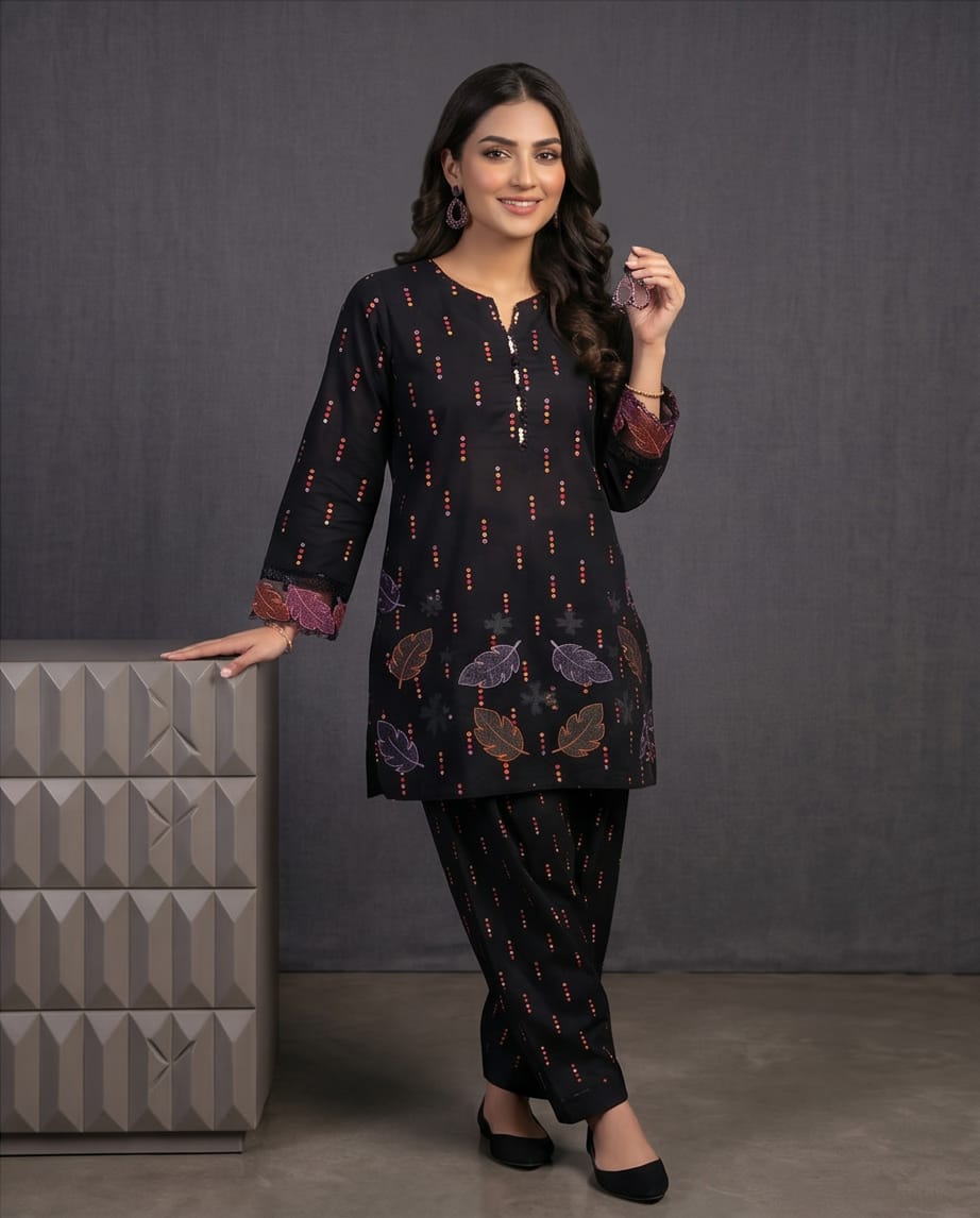 hort Shirt with Farshi Shalwar Bayashma 