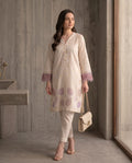 Short Shirt with Farshi Shalwar - Off White Bayashma 