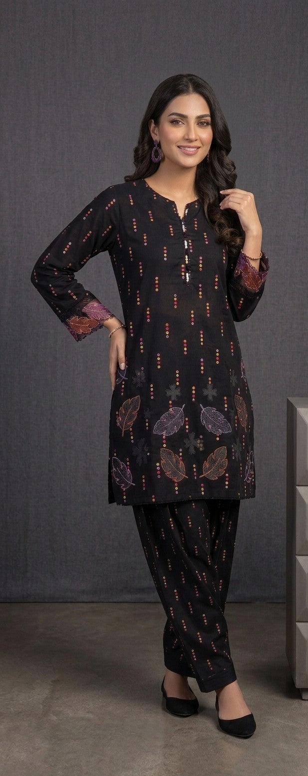 hort Shirt with Farshi Shalwar Bayashma 