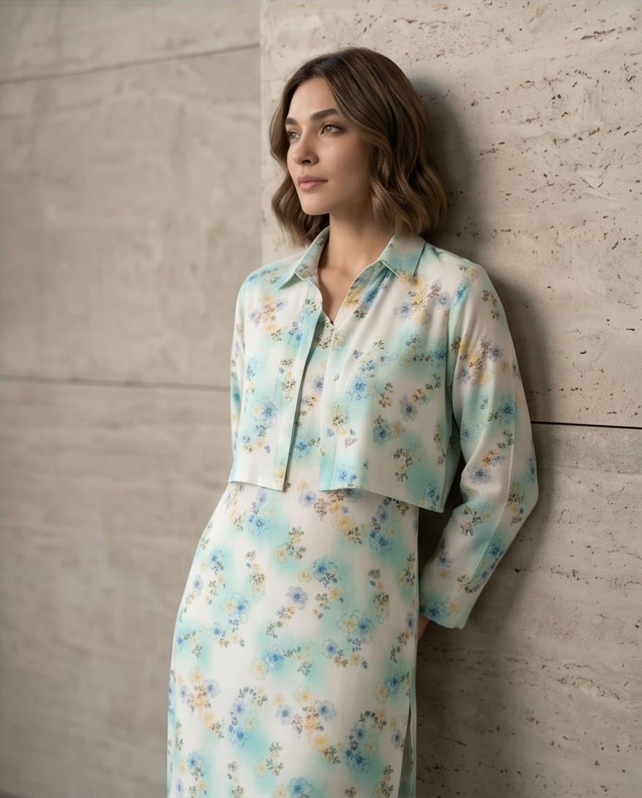 Mint Floral Co-ord Set Bayashma 