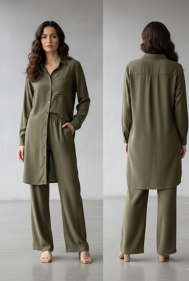 Beige Solid Co-Ord Set Bayashma 