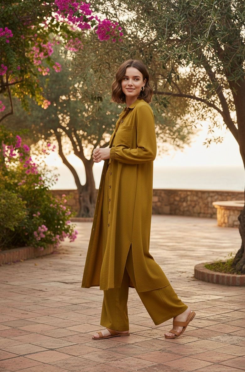 Gold Solid Co-Ord Set Bayashma 