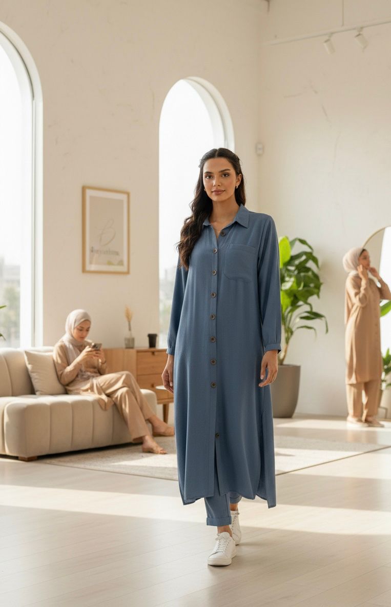 Gray Solid Co-Ord Set Bayashma 