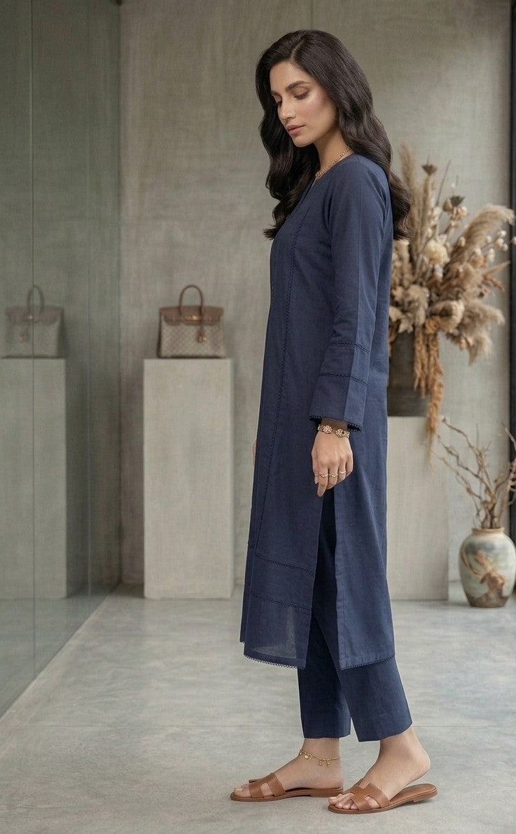 Midnight Indigo Ladder-Lace Co-ord Set Bayashma 